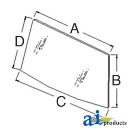 A & I PRODUCTS Glass, Windshield, Front 66" x46.5" x4.5" A-3233045R2